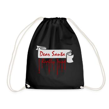 Cher Père Noël, j’ai vraiment essayé l’humour de Noël drôle - Sac de sport léger - noir - Devant