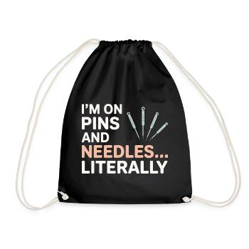 Ich bin auf Pins and Needles Akupunkteur und professioneller - Turnbeutel - Schwarz - Vorne
