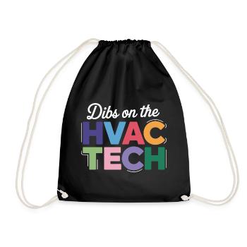 Funny HVAC Technician Saying Repair Expert - Drawstring Bag - black - Front