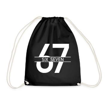 67 Six Seven Meme 6 7 Clean - Drawstring Bag - black - Front