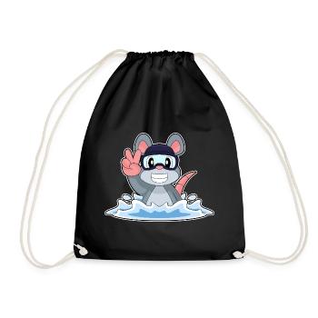 Maus Schwimmen Schwimmbrille Sommer - Turnbeutel - Schwarz - Vorne