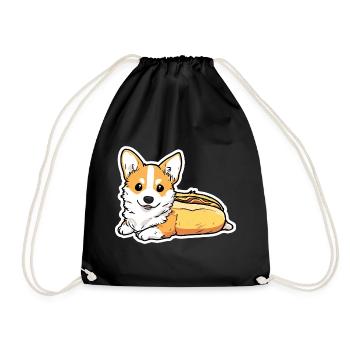 Collant en forme de pain pour hot-dogs Corgi mignon - Sac de sport léger - noir - Devant