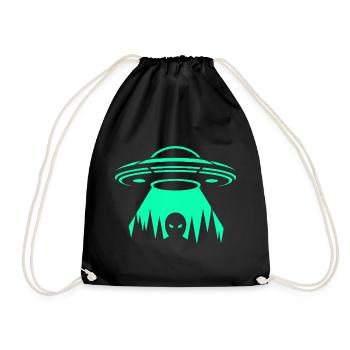 UFO-Neon-Entführung - Turnbeutel - Schwarz - Vorne