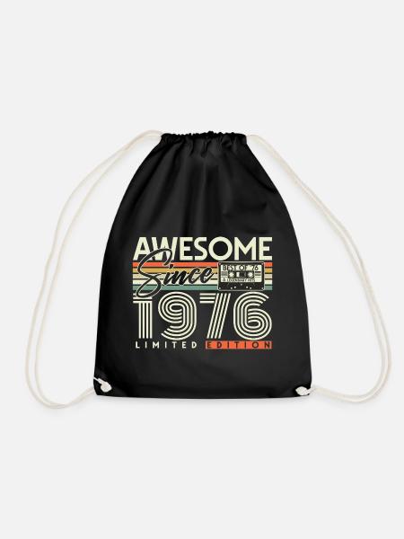 50. Geburtstag Geschenk 1976 Jahrgang Retro - Turnbeutel - Schwarz