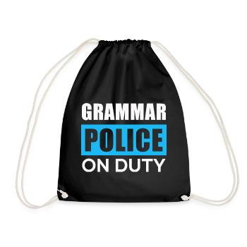 La police de la grammaire en action - Sac de sport léger - noir - Devant