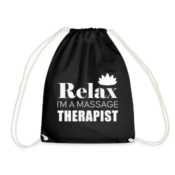 Relax Massage Therapist Logo Shirt - Turnbeutel - Schwarz - Vorne