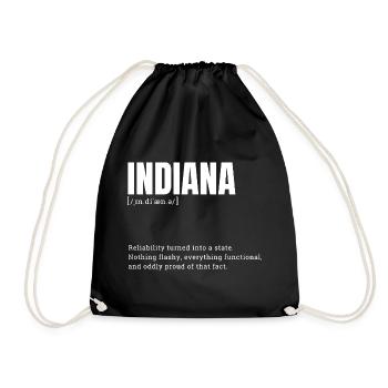 Indiana State Pride Retro Logo - Drawstring Bag - black - Front