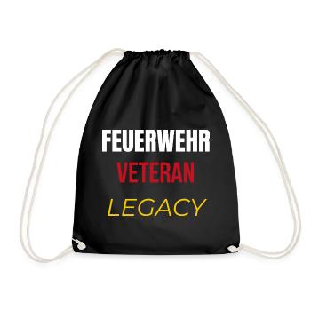 Feuerwehr Veteran – Legacy T‑Shirt - Turnbeutel - Schwarz - Vorne