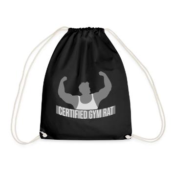 Certified Gym Rat Lustig Fitness Training Spruch - Turnbeutel - Schwarz - Vorne