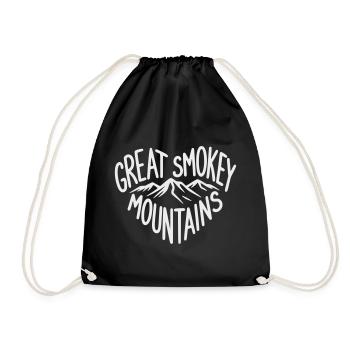 Great Smoky Mountains Herz - Turnbeutel - Schwarz - Vorne