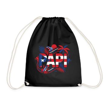 Papi Porto Rico Drapeau Grenouille Tropiques - Sac de sport léger - noir - Devant