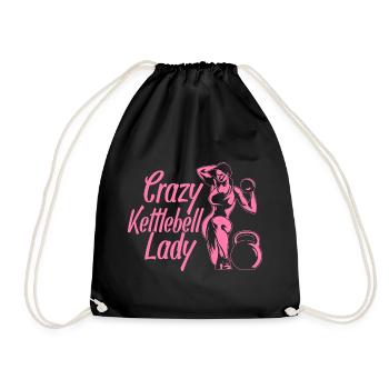 Fitness Fanatics Crazy Kettlebell Lady - Drawstring Bag - black - Front