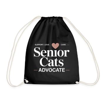 Senior Cats Advocate Tee - Drawstring Bag - black - Front