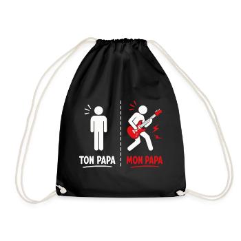 Ton Papa vs Mon Papa: Attitude Guitare - Sac de sport léger - noir - Devant