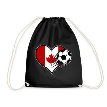 Canada Flag Soccer avec Cœur - Sac de sport léger - noir - Devant