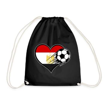 Flag Football d’Égypte avec cœur - Sac de sport léger - noir - Devant