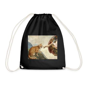 Chat gifle la main de Dieu Mème des chats drôles - Sac de sport léger - noir - Devant