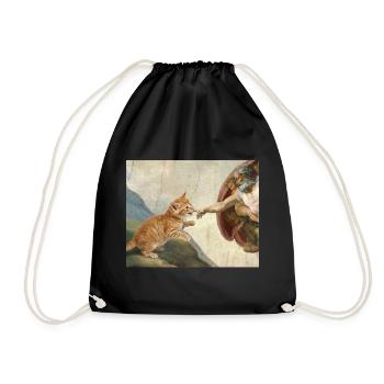 Chat gifle la main de Dieu Mème des chats drôles - Sac de sport léger - noir - Devant