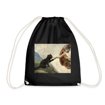Chat gifle la main de Dieu Mème des chats drôles - Sac de sport léger - noir - Devant
