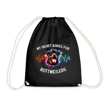 Ligne du cœur des rottweilers - Sac de sport léger - noir - Devant