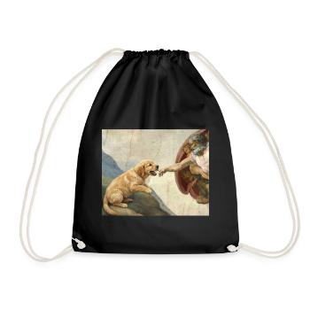 Mème chien God Hand Golden Retriever - Sac de sport léger - noir - Devant