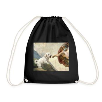 Mème des chiens maltais de la main du chien - Sac de sport léger - noir - Devant