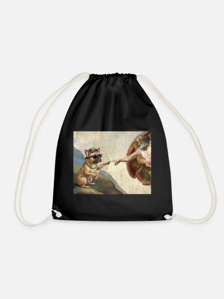 Hund Gottes Hand French Bulldog Hunde meme - Turnbeutel - Schwarz