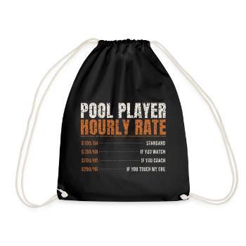 Pool Player Hourly Rate - Drawstring Bag - black - Front