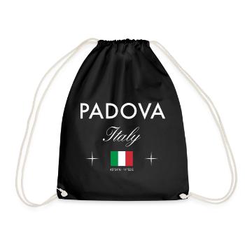 Padua Italy Coordinates Travel Souvenir - Drawstring Bag - black - Front