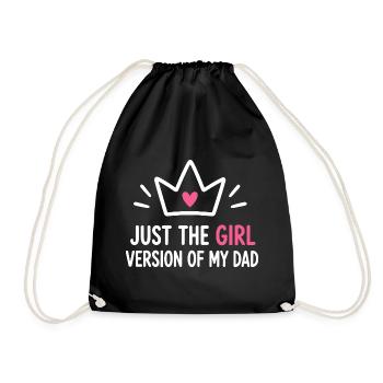 Mädchenversion von Dad Crown Tee - Turnbeutel - Schwarz - Vorne