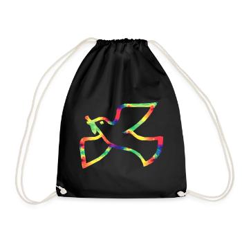 Colorful Colombe de la paix - Sac de sport léger - noir - Devant