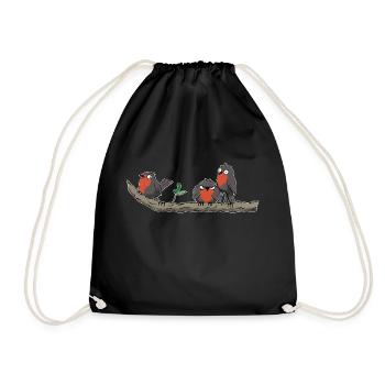 robin ties - Drawstring Bag - black - Front