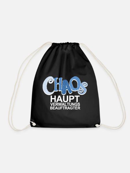 Chaos Beauftragter - lustiger Spruch für Väter - Turnbeutel - Schwarz