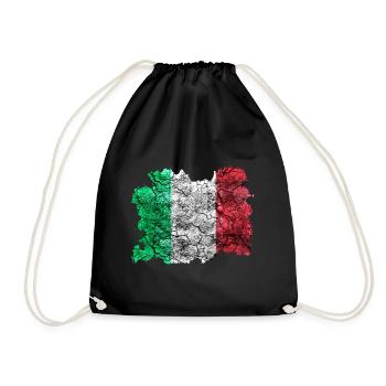 Italien Vintage Flagge - Turnbeutel - Schwarz - Vorne