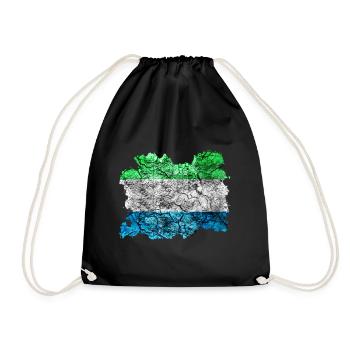 Sierra Leone vintage flag - Drawstring Bag - black - Front