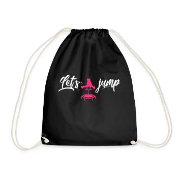 jumping trampolin girl jumpen jump Geschenk - Turnbeutel - Schwarz - Vorne