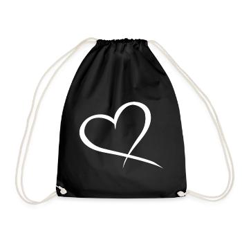 Heart design love - Drawstring Bag - black - Front