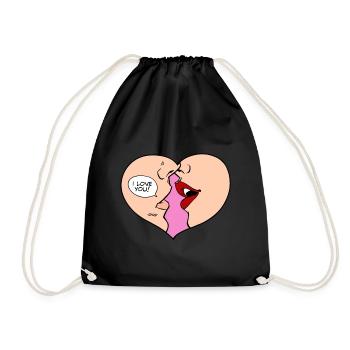 Je t'aime - Sac de sport léger - noir - Devant