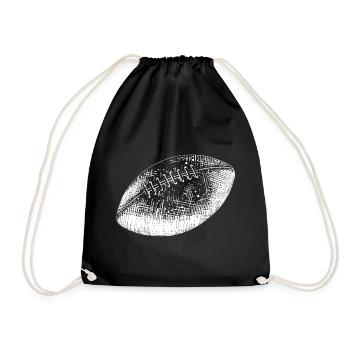 American Football Sport Fan Geschenkidee - Turnbeutel - Schwarz - Vorne