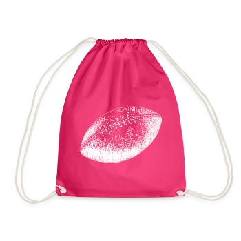 American Football Sport Fan Geschenkidee - Turnbeutel - Fuchsia - Vorne