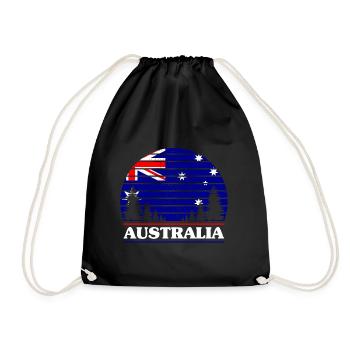 Australien - Turnbeutel - Schwarz - Vorne