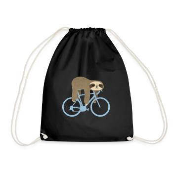 Sloth Bike - Drawstring Bag - black - Front