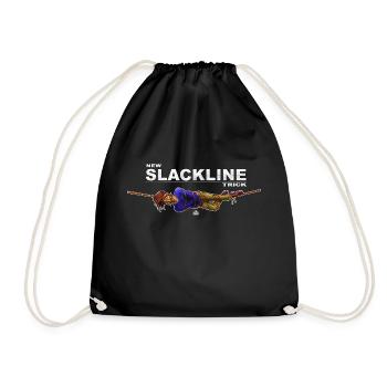 Neuer Slackline-Trick - verrückter Slackliner - Turnbeutel - Schwarz - Vorne
