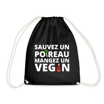 végan, végan humour, végétarien - Sac de sport léger - noir - Devant