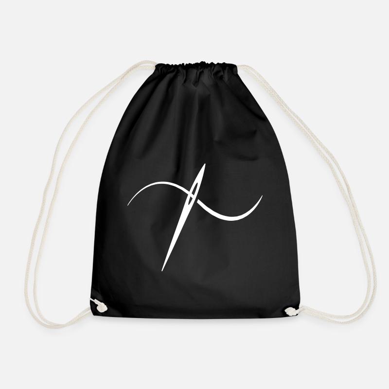 Knitting Sewing Crochet - Drawstring Bag - black