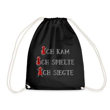 Rot gewinnt immer Brettspieler Glücksshirt - Turnbeutel - Schwarz - Vorne