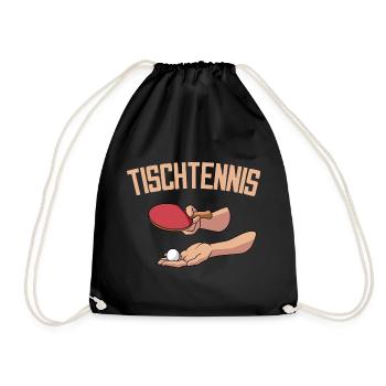 Aufschlag Tischtennisball Tischtennisspieler - Turnbeutel - Schwarz - Vorne