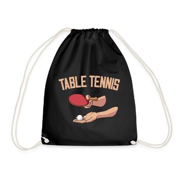 Serve Table tennis ball Table tennis player - Drawstring Bag - black - Front