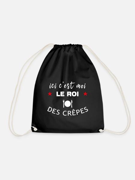 Ici c'est moi le roi des crêpes humour Bretagne - Sac de sport léger - noir