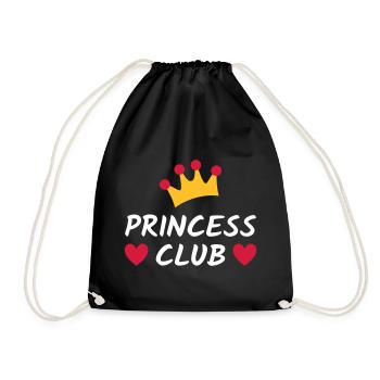 Princess club (Krone, Herzen) - Turnbeutel - Schwarz - Vorne